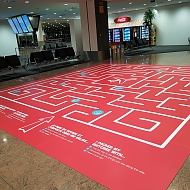 Project: Brussels Airport - sticker met vloerlaminaat - 6x6m
