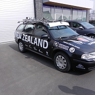 Project: New Zealand Cycling team - belettering wedstrijdwagen