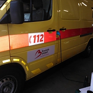 Ontwerp: BBC Communication - Project: Brussels Airport - bestickering ziekenwagen
